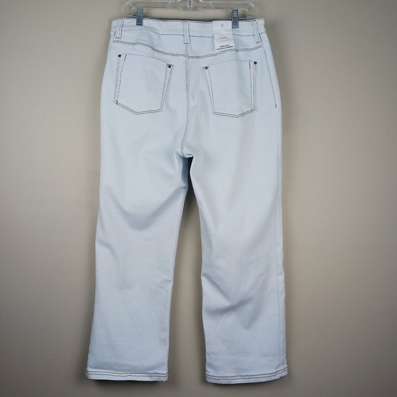 A LOVES A| NWT Sky Blue High Rise Straight Cropped Denim Size 32 - Picture 3 of 10